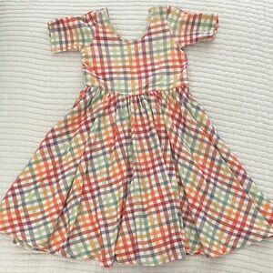 Vibrant Plaid Kids Dress